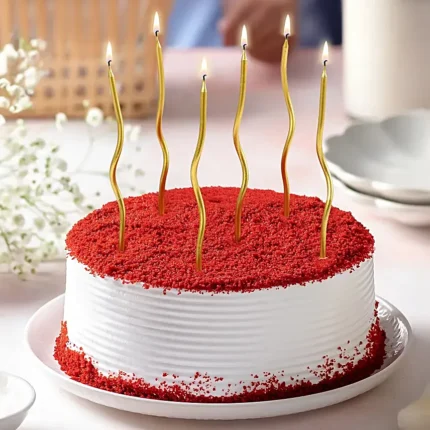 Swirl Candle Red Velvet Cream Delight Cake
